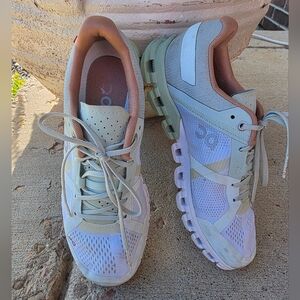 ON CLOUDFLOW RUNNING SHOES WOMEN'S SNEAKER ALOE/ WHITE SIZE 7